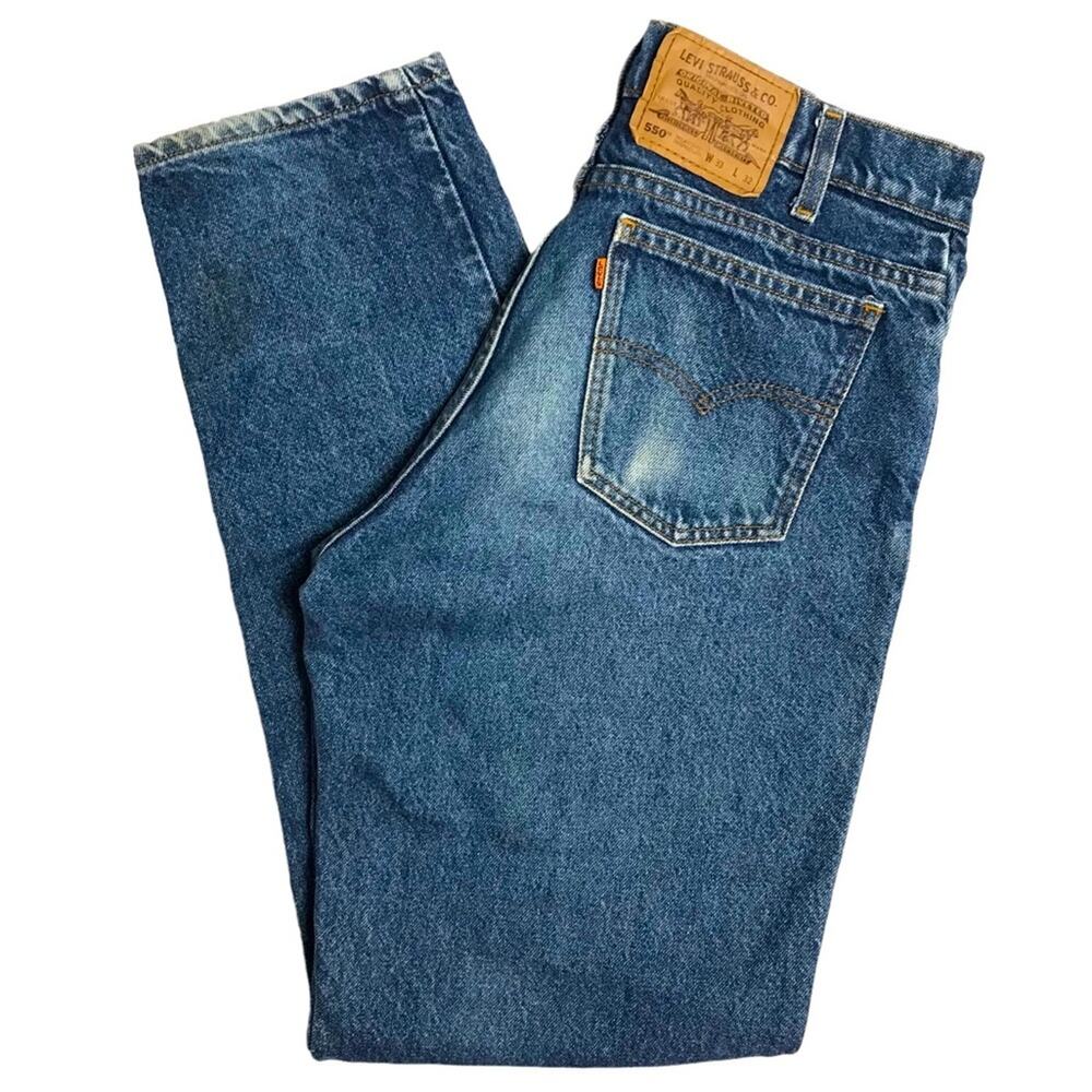 Levis RARE Vintage Orange Tab 550 Relaxed Fit Tapered Leg High Rise Rigid Jeans